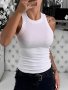 Solid Color Crew Neck Tank Top Casual Sleeveless Tank Top For Summer Women's Clothing