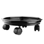 2PCS Black Wheeled Resin Plant Trays