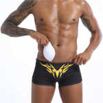 Black Boxers With Tribal Print And Rainbow Flag