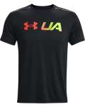 Men's Ua Run Graphic Print Fill Short Sleeve - Black XXL