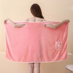 1PC Plush Bath Wrap Towel With Pocket - Ultra-absorbent Quick-drying Comfortable Soft - Designed For Women Suitable For Bathroom