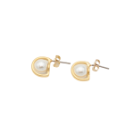 Goldair Gold Saturn Stud Pearl Earrings - Gold