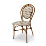 So French Weaved Metal Chair - Bamboo Finish
