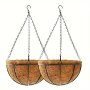 2 Packs Garden Hanging Baskets 20.32-40.64 Cm - Vintage Geo With Coco-liner Pack Of 2 Hanging Planter