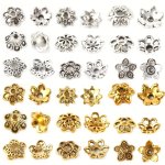 100PCS PACK Vintage Mixed Styles Hollow Flower End Cap Spacer Bead Jewelry Making Bracelets Diy Earrings Necklaces Accessories