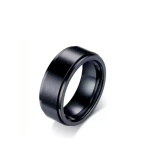 Stainless Steel Spinner Ring Black - 11 Us