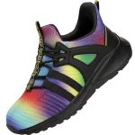 Yolark Boys Girls Sneakers For Kids Non-slip Tennis Shoes Fashion Lightweight Breathable Running Sport Athletic Rainbow Big Size