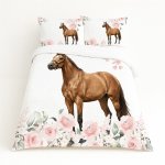 Kids Duvet Set Horse Pink Soft Rose
