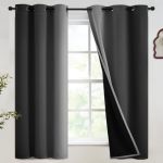 Simplehome Ombre 100% Blackout Curtains For Bedroom Full Light Blocking Black And Greyish White Curtains Thermal Insulated Gromm