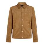 Faux Suede Trucker Jacket -otter