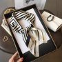 Elegant Nordic Style All Seasons Scarf Faux Silk Large Square Shawl Simple Chic Decorative Wrap For Teens