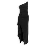 Black Lurex One Shoulder Maxi Dress