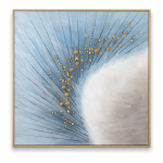 Blue And Gold Abstract Wall Frame 100×100 WF008