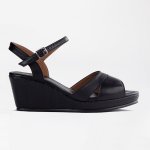Raine Leather Wedge - Black - 8