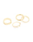 Goldair Gold Plated Diamante & Pearl Flower Hoop Earrings