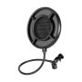 Thronmax P1 Pop Filter - Black Curved Shield Steel Nylon Construction Plosive Protection Easy-to-use Clamp