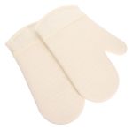 1 Pair Non Slip Insualted Oven Mitts Cream