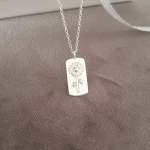 Tiffany 925 Sterling Silver Flower Necklace 8X16MM On 45CM Chain