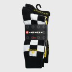 Airwalk 3 Pack Checkerboard Crew Sock Black - M Black