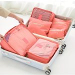 6PCS Simple Solid Color Travel Storage Bag Clothing Storage Bag Dry And Wet Separate Storage Bag Cosmetic Bag Wash Bag Toiletry