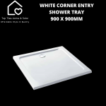 White Corner Entry Shower Tray - 900MM
