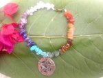 Chakra Chip Bracelet With Large Pentagram