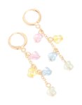 Goldair Gold Multicoloured Beaded Heart Chain Huggie Earrings