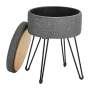 Multifunctional Round Storage Ottoman Grey