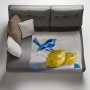 Blue Bird On Lemon Light Weigt Fleece Blanket By Juanette Menderoi