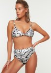 Printed Bikini Bottoms - White