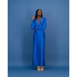 Satin Formal Dress In Royal Blue - L