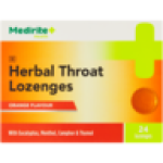 Orange Flavour Herbal Throat Lozenges 24 Pack