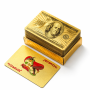 Creative Luxury Gold Foil Playing Cards Wear Resistant Gold Dollar Poker