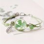 1pc Real Flower Resin Bracelet Adjustable Handmade Woven Friendship Bracelet Ethnic Style Jewelry Choose Your Color