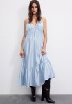 Drawstring-detail Maxi Dress - Light Blue