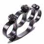 Fas Knuckle Dusters Black/silver Skull Heavy Duty Self Defence Knuckle Dusters