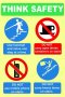 Think Safety Use Hand Rail Move One Step At A Time 20X30CM SIGN-4 Pack.