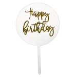 Topper Birthday Fancy Gold Clear