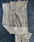 New F&f Set Of Pants In Grey And Leopard Print 9 10Y