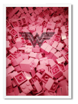 Decor Print Superhero Pink Blocks - Unframed A2