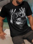 Novelty 3D Funny Skeleton Pattern Print Men's Crew Neck Short Sleeve T-Shirt Casual Summer T-Shirt For Daily Wear And Vacation R