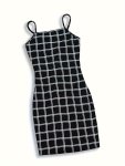 Plaid Pattern Bodycon Cami Dress Chic Sleeveless Cami Dress For Spring & Summer Women's Clothing