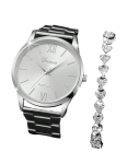 2PIECE Silver Versatile Quards Watch Bracelets Set
