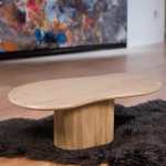 Artisanal Wooden Coffee Table Organic Shape