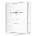 Professional Navy Border Tax Return Folders 25 Sleek Blue And White 2 Pocket Folders 9" X 12" Fill In Tax Return Presentatio