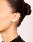 Goldair Gold Blue & Green Enamel Small Hoop Earrings 3-PACK