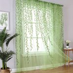 1PC Willow Leaf Strip Backdrop Cloth Green Willow Leaf Mesh Curtain Party Party Background Decoration Party Background Cloth For