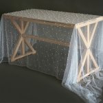 1PC Pearl Table Runner Wedding Arch Decor Table Wire Bridal Shower Decoration Fabric Romantic Pearl Lace Tablecloth For Event Em