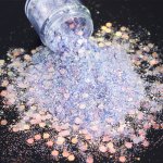 Glitter Sequins Shine Pink Fantasy Color Nail Enhancements Sequins Ornaments Rainbow Shaped Sequins Colorful Paper Scraps Drip G