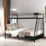 Metal Bunk Bed Twin Over Full Tribunk Bunker With Guardrail 2 Ladders